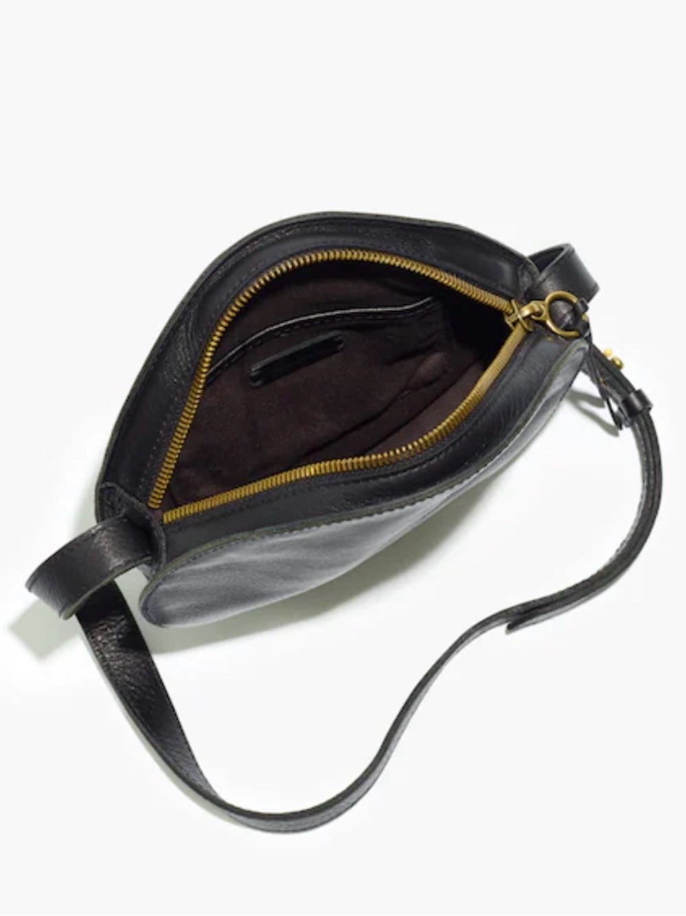 Madewell Black Leather Circular Crossbody Bag - Picture 2 of 16